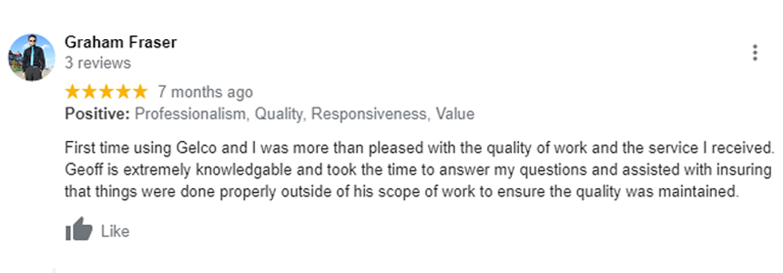 Review from GELCO customer for Boilers and Plumbing
